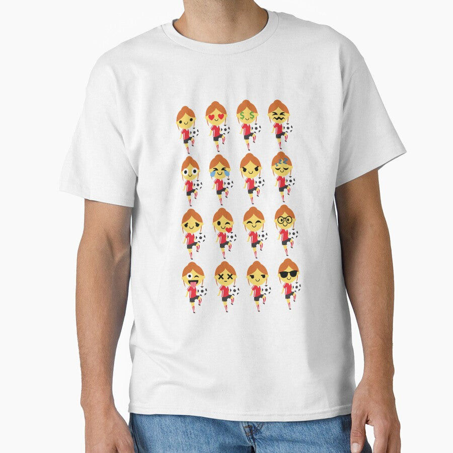 Soccer Girl Emoji by HippoEmo - Adult & Kids T-Shirts, Sweatshirts & Hoodies apparel design preview 1