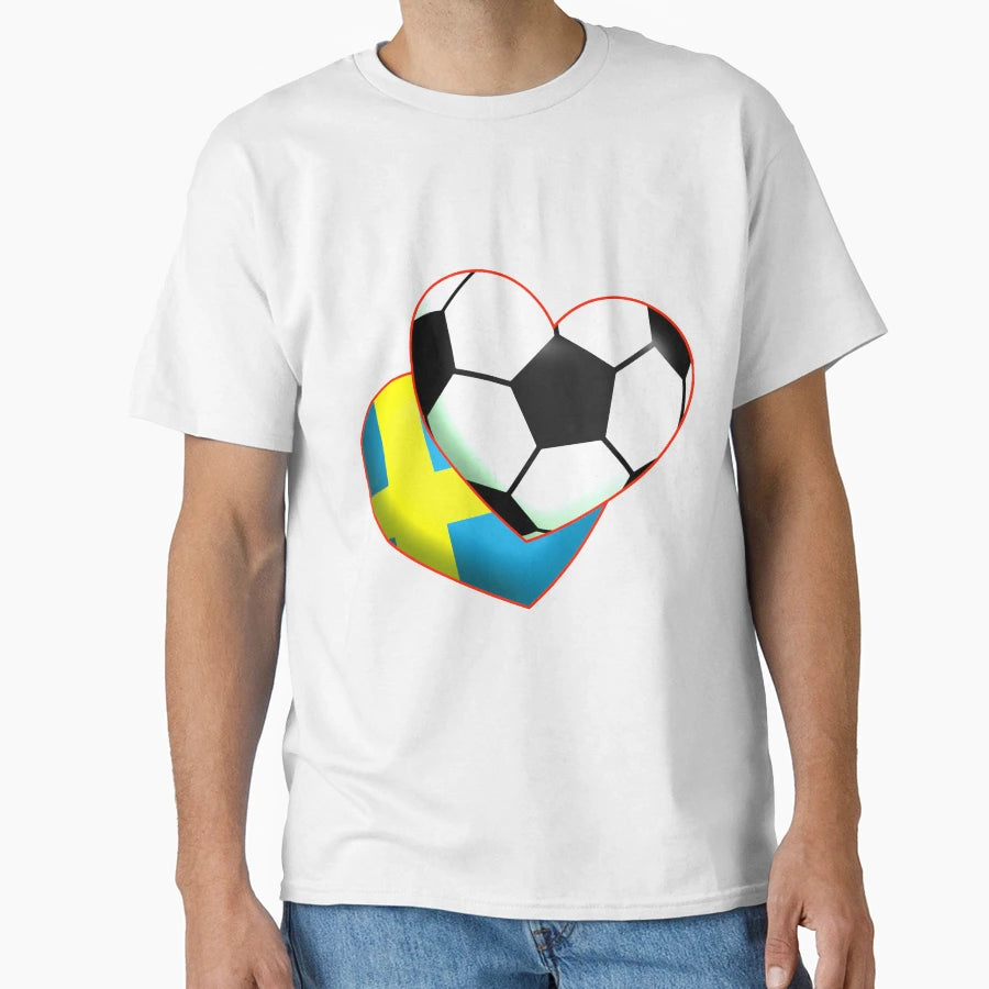Football Heart Sweden T-Shirt - Custom Art Print Unisex - T-Shirt, Sweatshirt, Hoodie