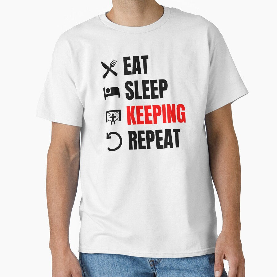 Eat Sleep Keeping Repeat Red by Web CreationsNL - Adult & Kids T-Shirts, Sweatshirts & Hoodies apparel design preview 1