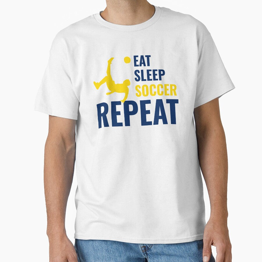 Eat Sleep Soccer Repeat Football by Web CreationsNL - Adult & Kids T-Shirts, Sweatshirts & Hoodies apparel design preview 1