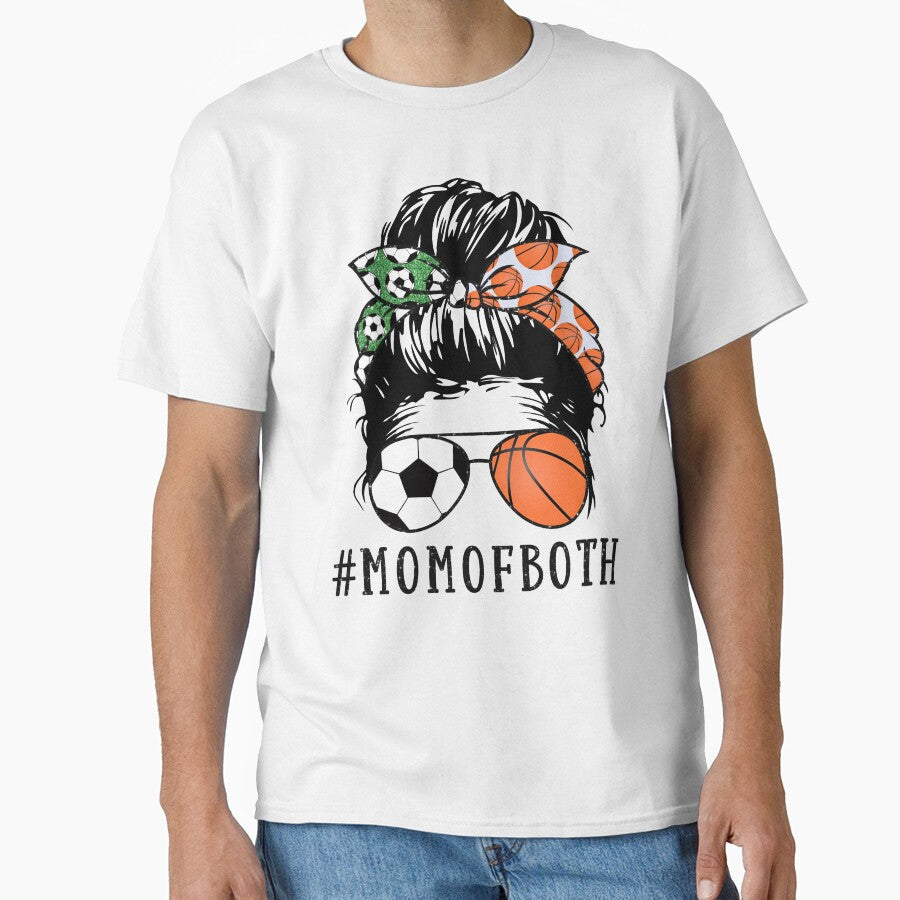 Soccer Basketball Mom of both by Amitta Art - Adult & Kids T-Shirts, Sweatshirts & Hoodies apparel design preview 1