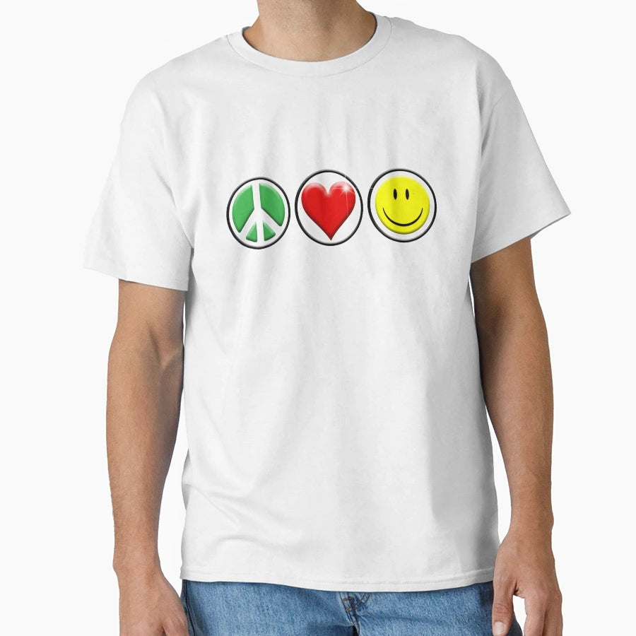 Peace Love Happiness T-Shirt - Graphic Print for Adults - T-Shirt, Sweatshirt, Hoodie