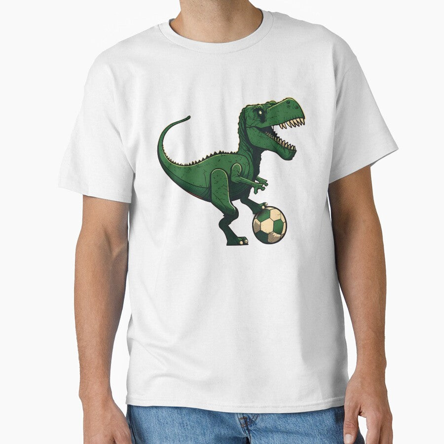 T-Rex Dino Soccer by PatternBestFan - Adult & Kids T-Shirts, Sweatshirts & Hoodies apparel design preview 1