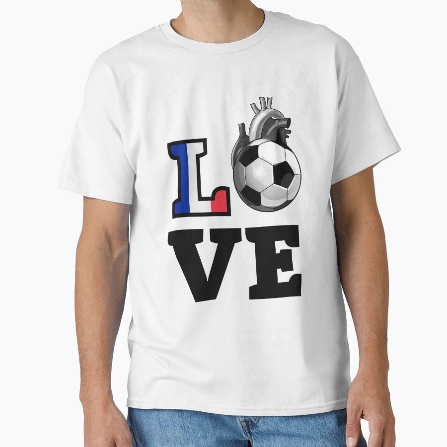 Love French Soccer T-Shirt - Minimalist Print for Adults - T-Shirt, Sweatshirt, Hoodie