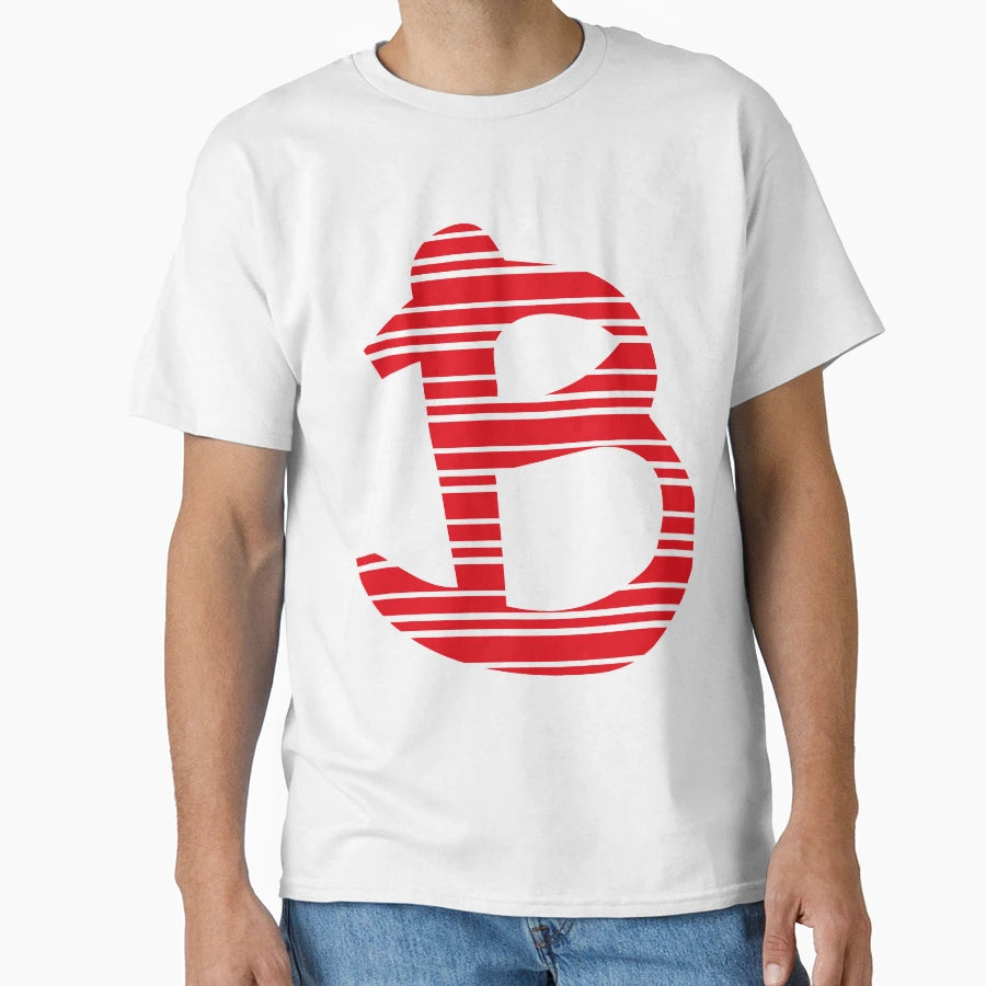 Monogram Letter Red Stripe T-Shirt - Aesthetic Graphic Unisex - T-Shirt, Sweatshirt, Hoodie