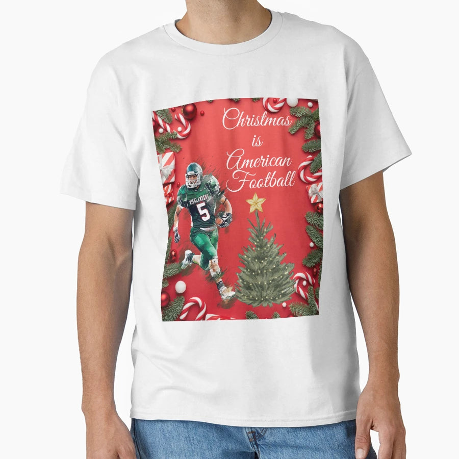 American Football Holiday Spirit T-Shirt - Custom Art Print for Adults - T-Shirt, Sweatshirt, Hoodie