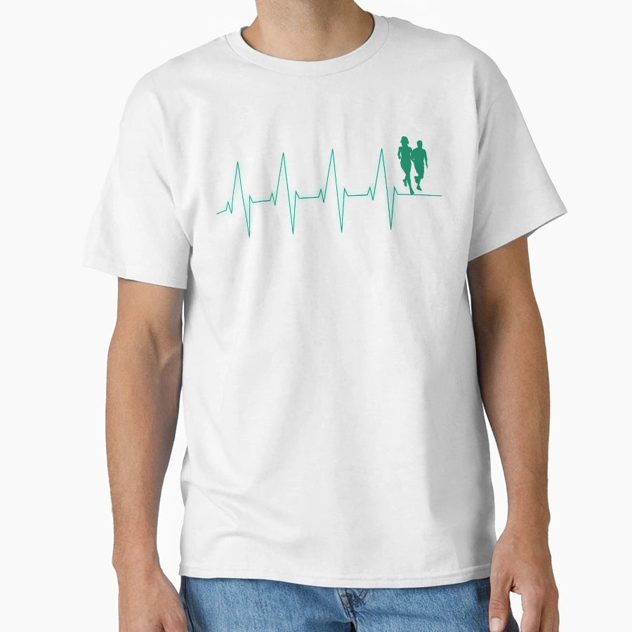 Running Togather Heartbeat Motivation T-Shirt - Aesthetic Graphic Unisex - T-Shirt, Sweatshirt, Hoodie