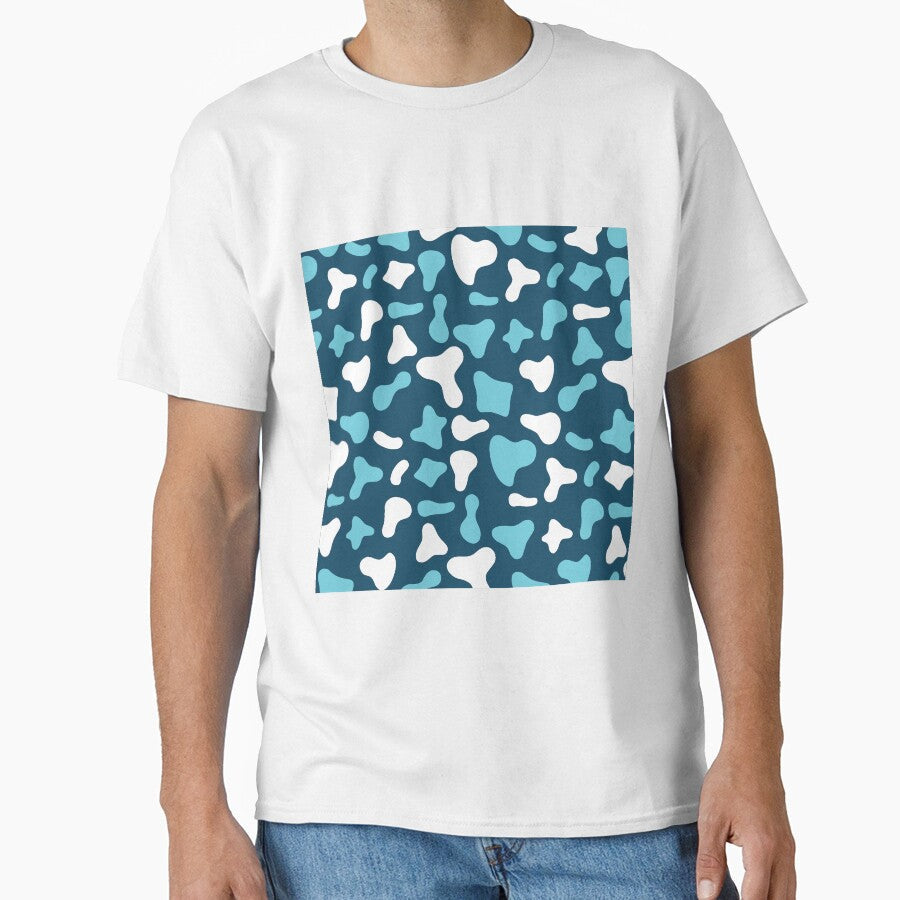 Light Blue White Cow Pattern on Royal Holstein by - Adult & Kids T-Shirts, Sweatshirts & Hoodies apparel design preview 1