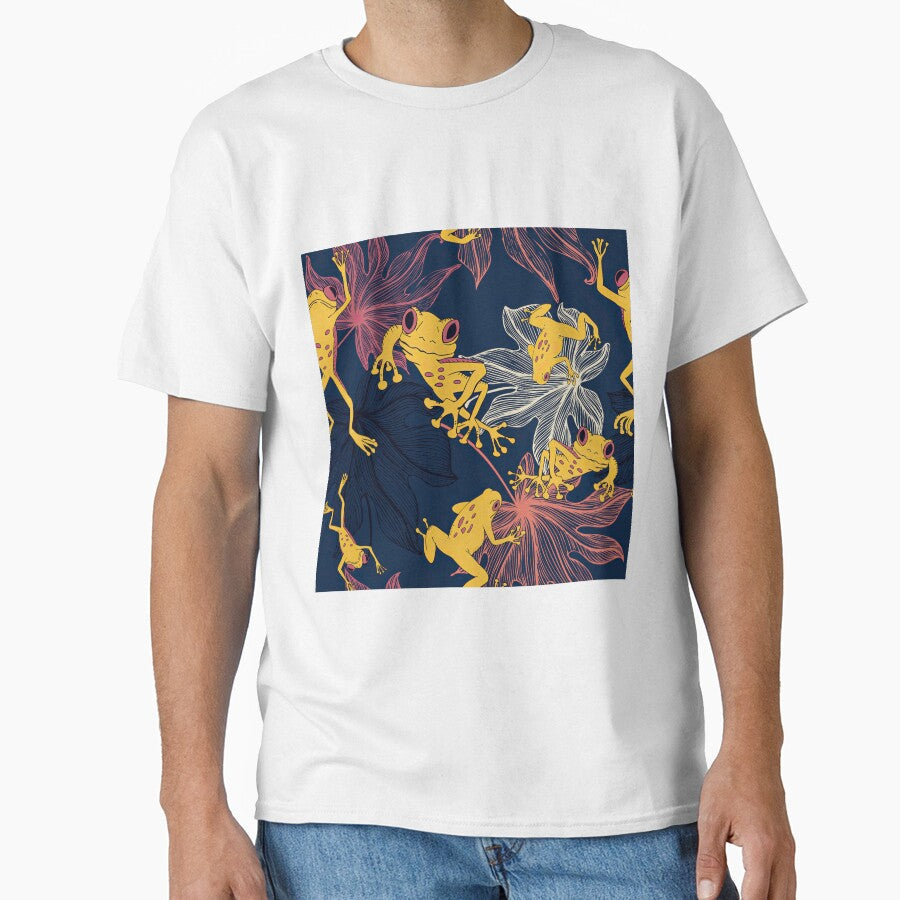 Yellow Frog On Leaves by LarinaBeauty - Adult & Kids T-Shirts, Sweatshirts & Hoodies apparel design preview 1