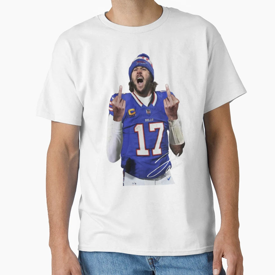 Josh Allenflipping Bird T-Shirt - Streetwear Style for Adults - T-Shirt, Sweatshirt, Hoodie