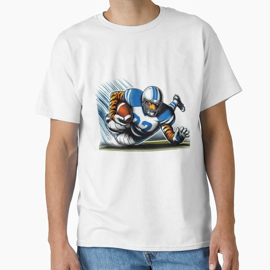 American Football Tiger Player T-Shirt - Casual Everyday Wear for Adults - T-Shirt, Sweatshirt, Hoodie