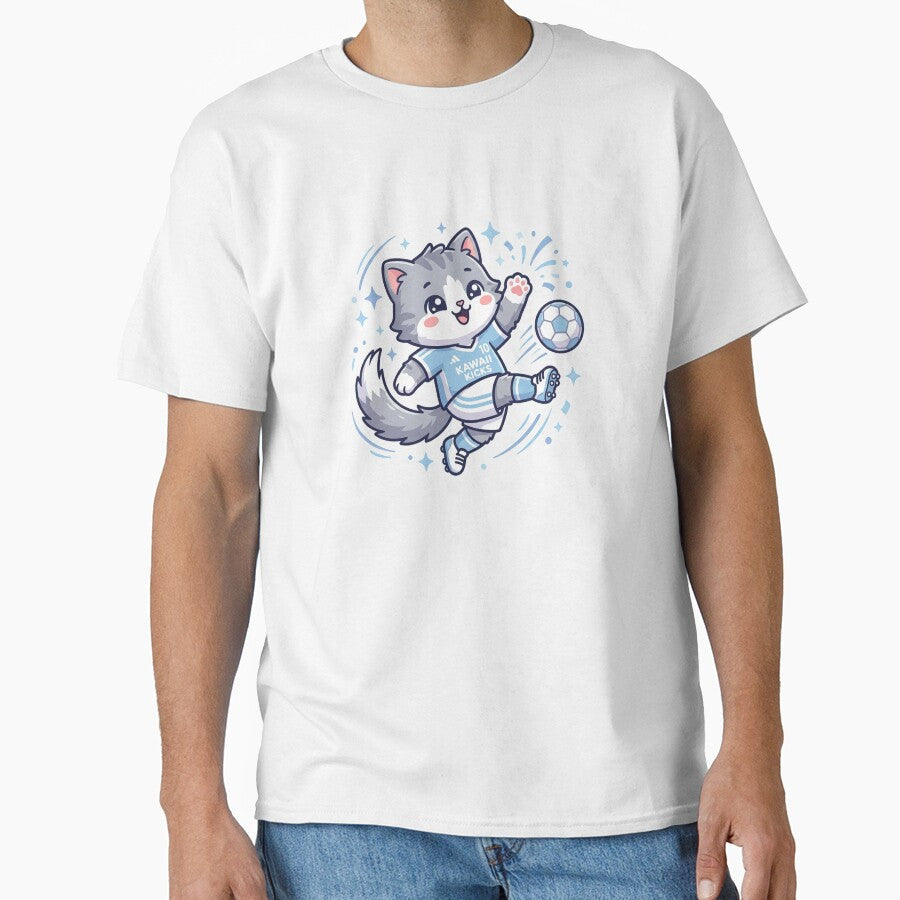 Kawaii Chibi Cat Soccer Player by Lady - Adult & Kids T-Shirts, Sweatshirts & Hoodies apparel design preview 1