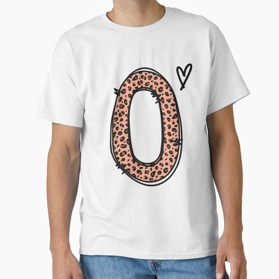 Monogram Letter O Leopard T-Shirt - Aesthetic Graphic Unisex - T-Shirt, Sweatshirt, Hoodie