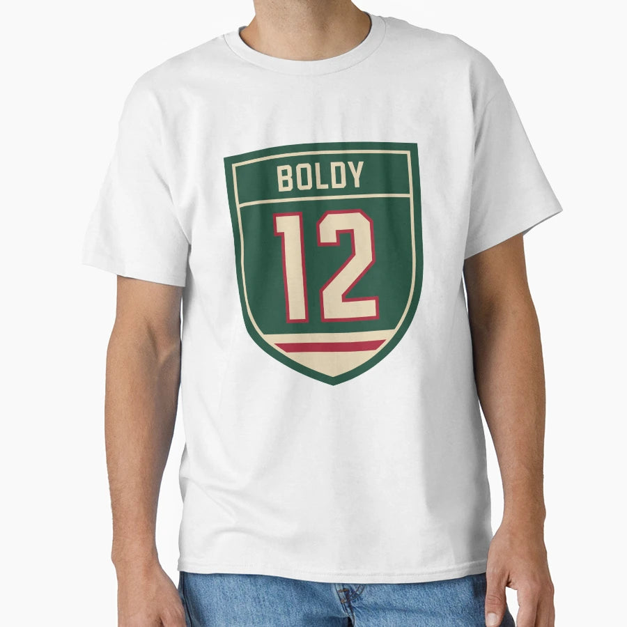 Matt Boldy 12 Emblem T-Shirt - Casual Everyday Wear for Adults - T-Shirt, Sweatshirt, Hoodie