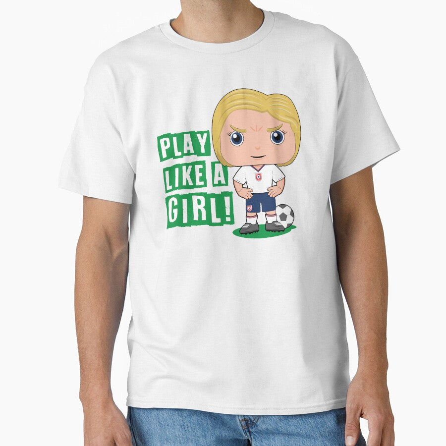Play like a girl kids soccer design by essjaydesigns - Adult & Kids T-Shirts, Sweatshirts & Hoodies apparel design preview 1