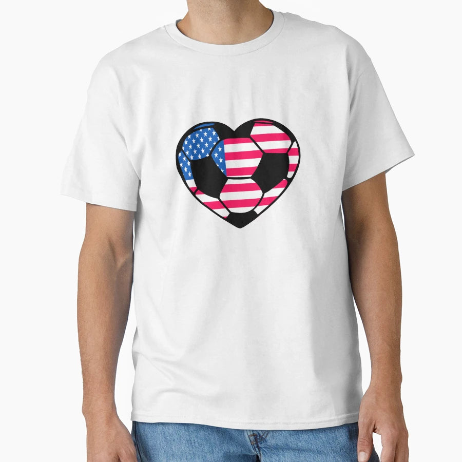 Football Love Usa Fun Soccer T-Shirt - Aesthetic Graphic Men Women - T-Shirt, Sweatshirt, Hoodie