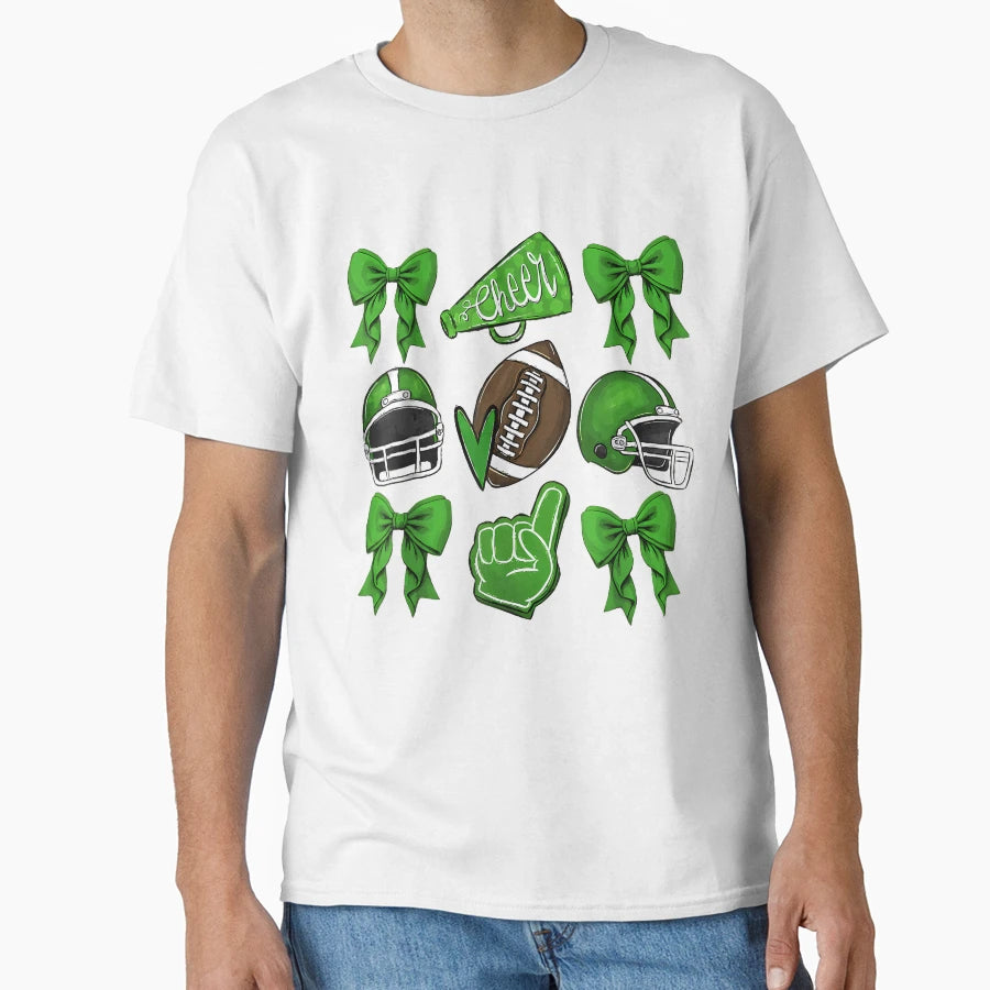 Football Coquette Bow Football Mom Game T-Shirt - Unique Graphic Men Women - T-Shirt, Sweatshirt, Hoodie