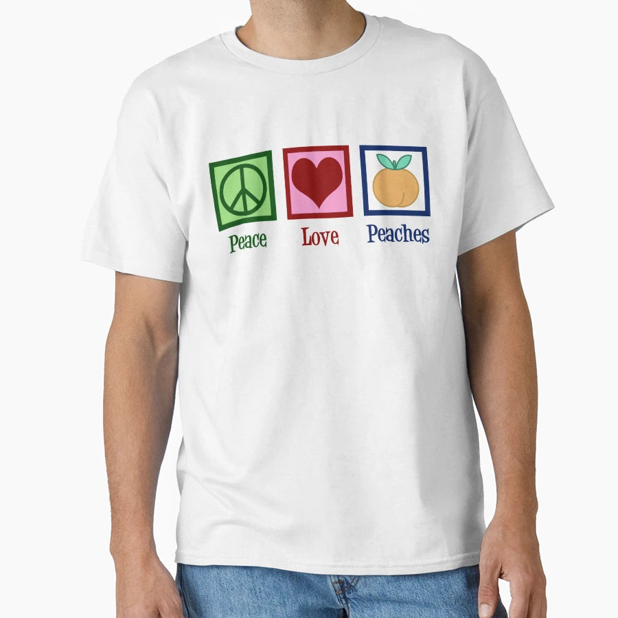 Peace Love Peaches T-Shirt - Custom Art Print for Adults - T-Shirt, Sweatshirt, Hoodie