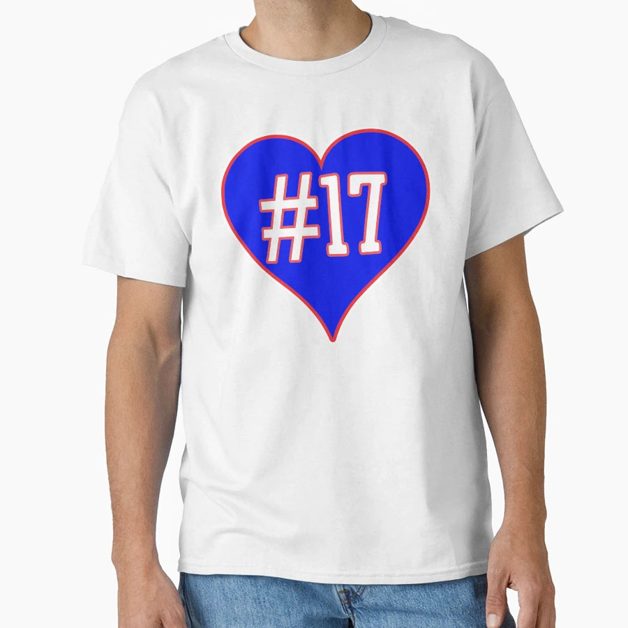 Red White Blue 17 Heart Josh Buffalo T-Shirt - Custom Art Print Men Women - T-Shirt, Sweatshirt, Hoodie