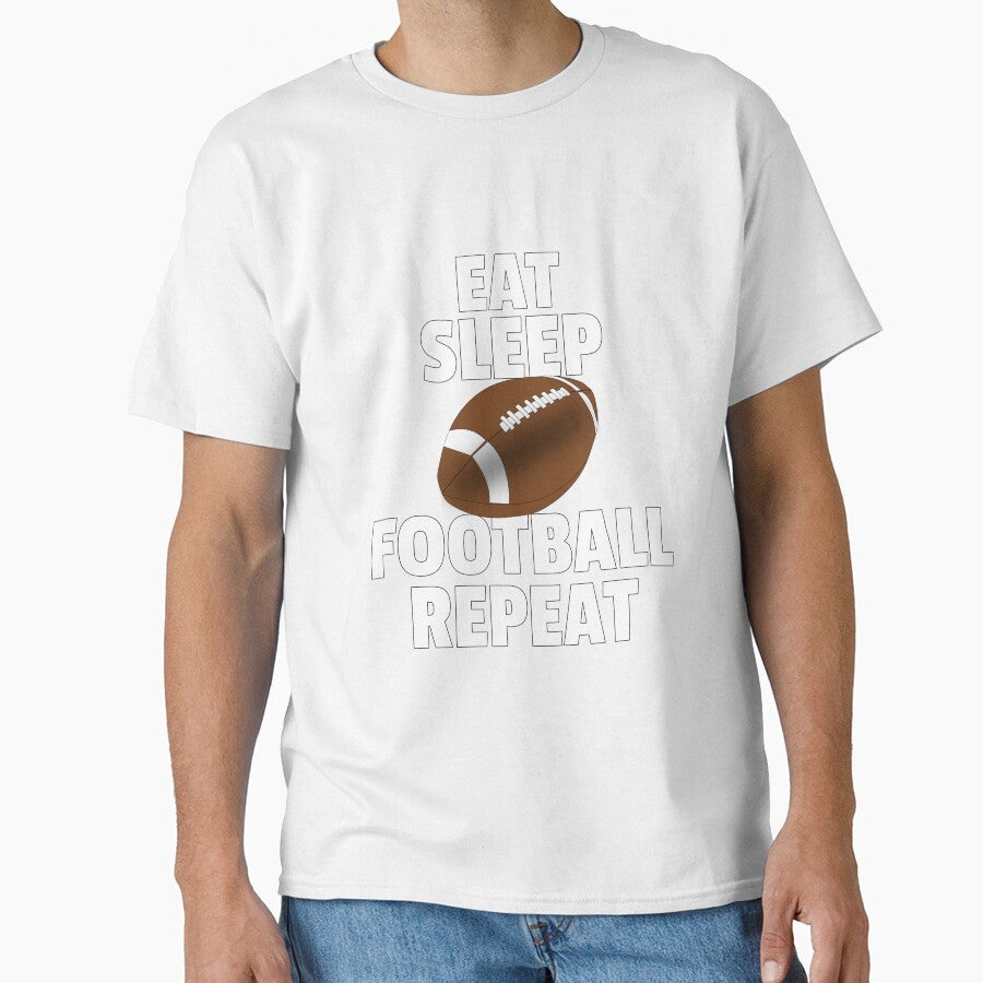 Eat Sleep Football Repeat by Georgiodaccache - Adult & Kids T-Shirts, Sweatshirts & Hoodies apparel design preview 1