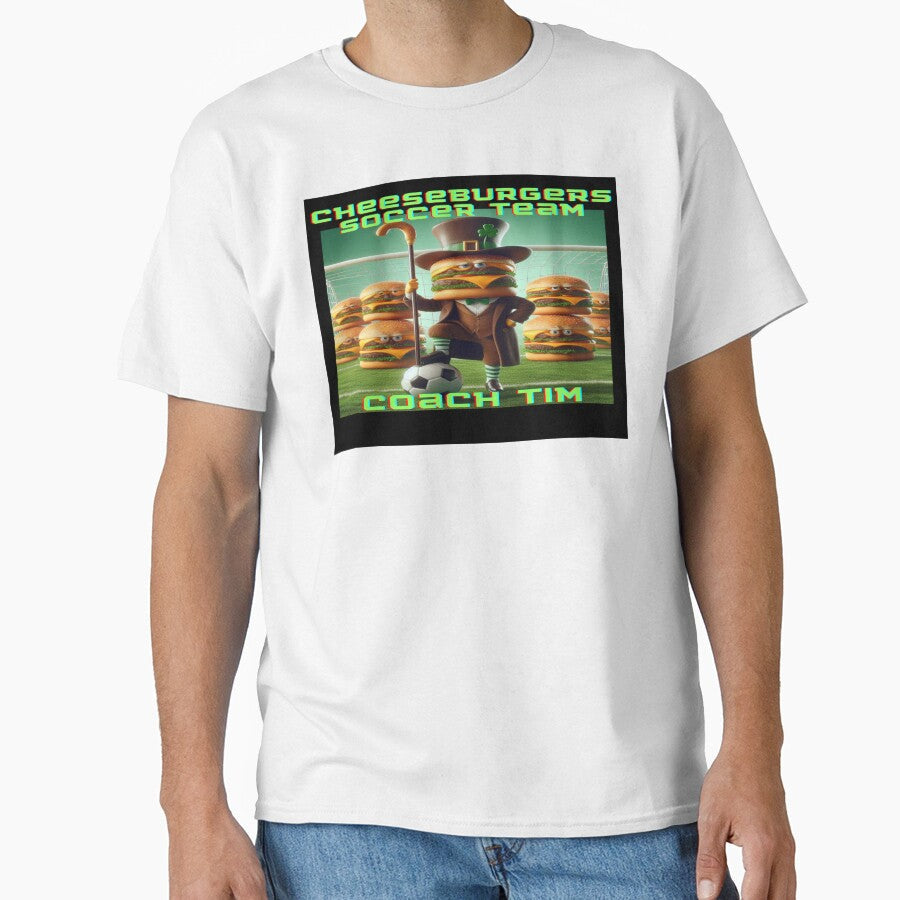 Cheeseburgers Soccer Team Coach by dookiemd - Adult & Kids T-Shirts, Sweatshirts & Hoodies apparel design preview 1