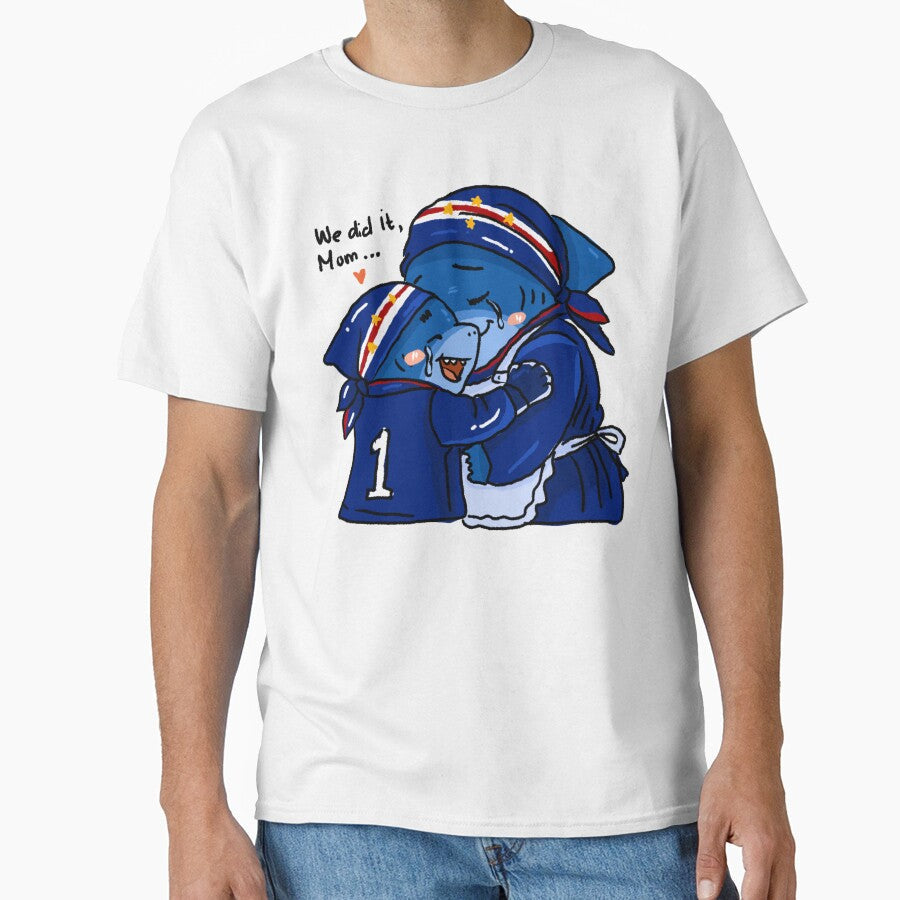We Did It, Mom Emotional Cape Verde Shark Victory Hug - Adult & Kids T-Shirts, Sweatshirts & Hoodies apparel design preview 1