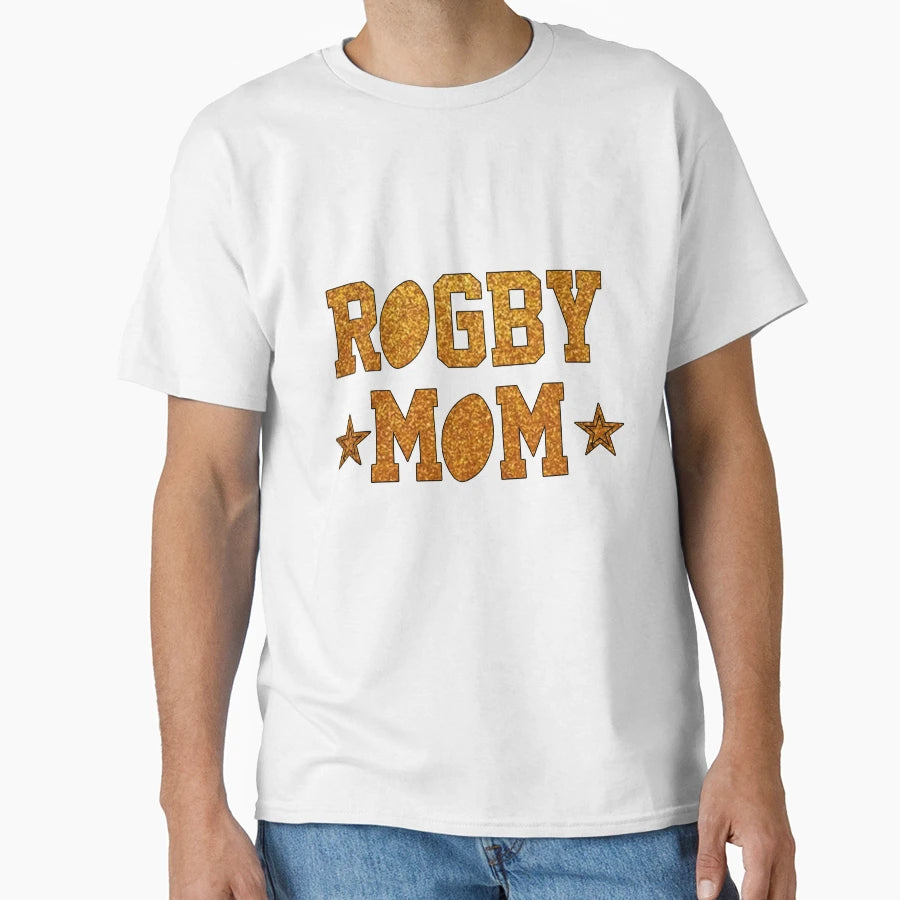 Gold Rugby Mom Mama Mum Gift T-Shirt - Casual Everyday Wear Men Women - T-Shirt, Sweatshirt, Hoodie