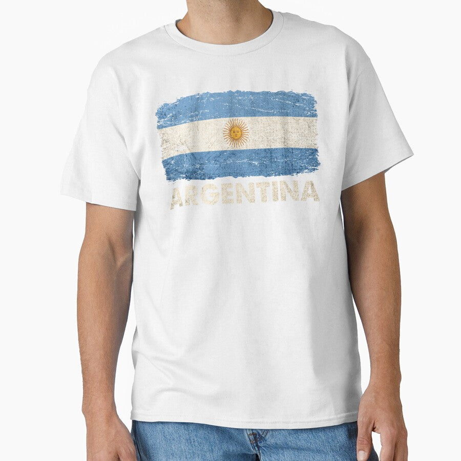Vintage Argentina Flag Sun Of May Argentinian Pride - Adult & Kids T-Shirts, Sweatshirts & Hoodies apparel design preview 1