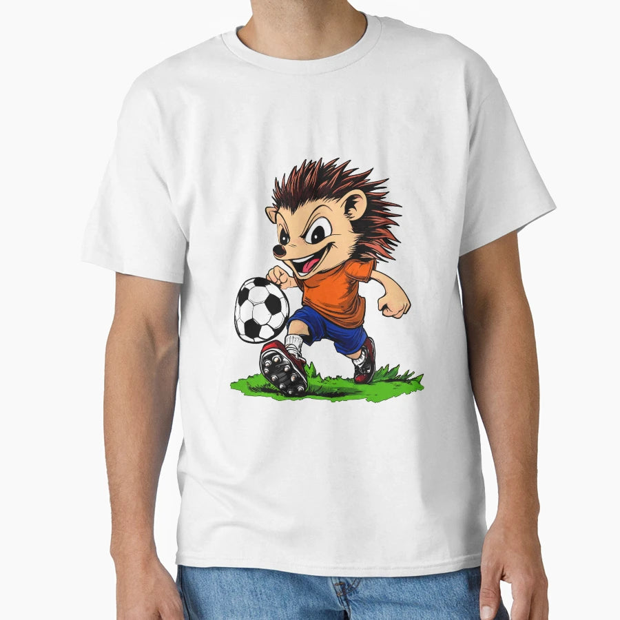 Hedgehog Footballer T-Shirt - Novelty Apparel Men Women - T-Shirt, Sweatshirt, Hoodie