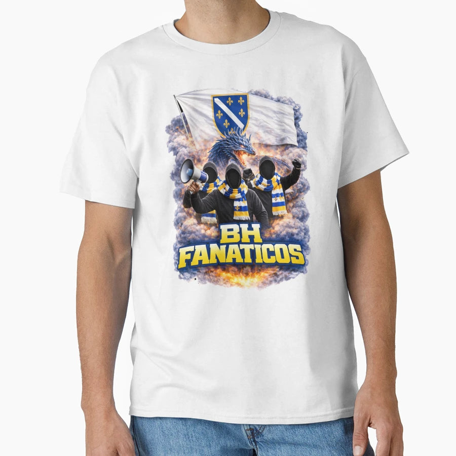Bh Fanaticos Bosnia And Herzegovina T-Shirt - Custom Art Print for Adults - T-Shirt, Sweatshirt, Hoodie