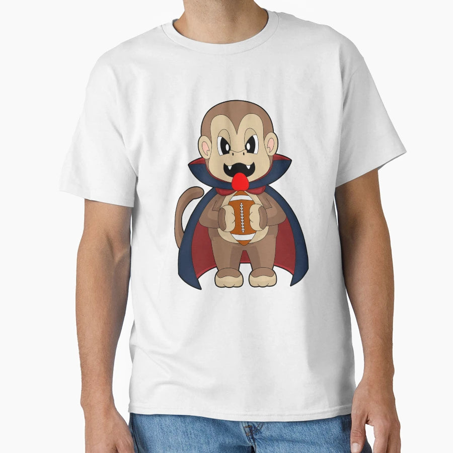 Monkey Halloween American Football T-Shirt - Minimalist Print Unisex - T-Shirt, Sweatshirt, Hoodie