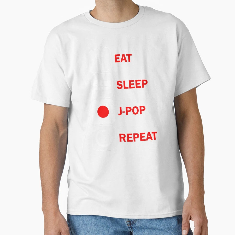 Jpop Motif Eat Sleep Japan Flag T-Shirt - Custom Art Print for Adults - T-Shirt, Sweatshirt, Hoodie