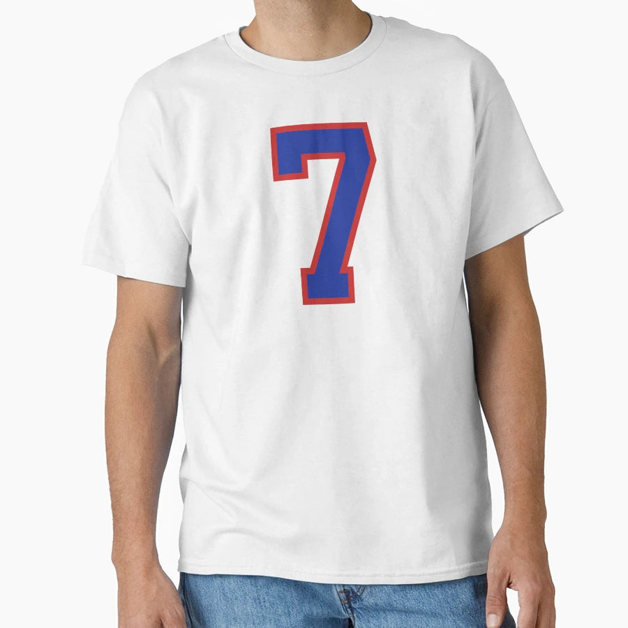 Number 7 Blue Red Sports Jersey T-Shirt - Fun Novelty Design Men Women - T-Shirt, Sweatshirt, Hoodie