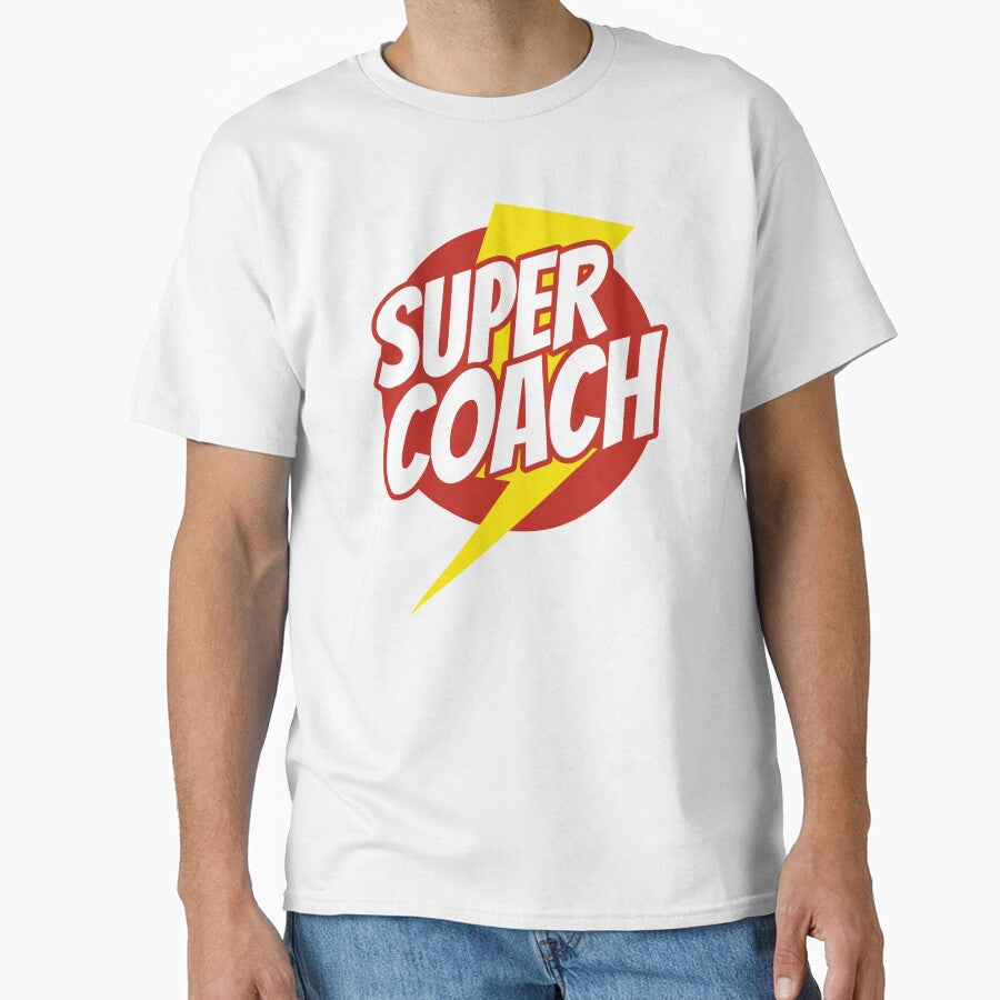 Super Coach Funny Coaching Superhero Lightning - Adult & Kids T-Shirts, Sweatshirts & Hoodies apparel design preview 1