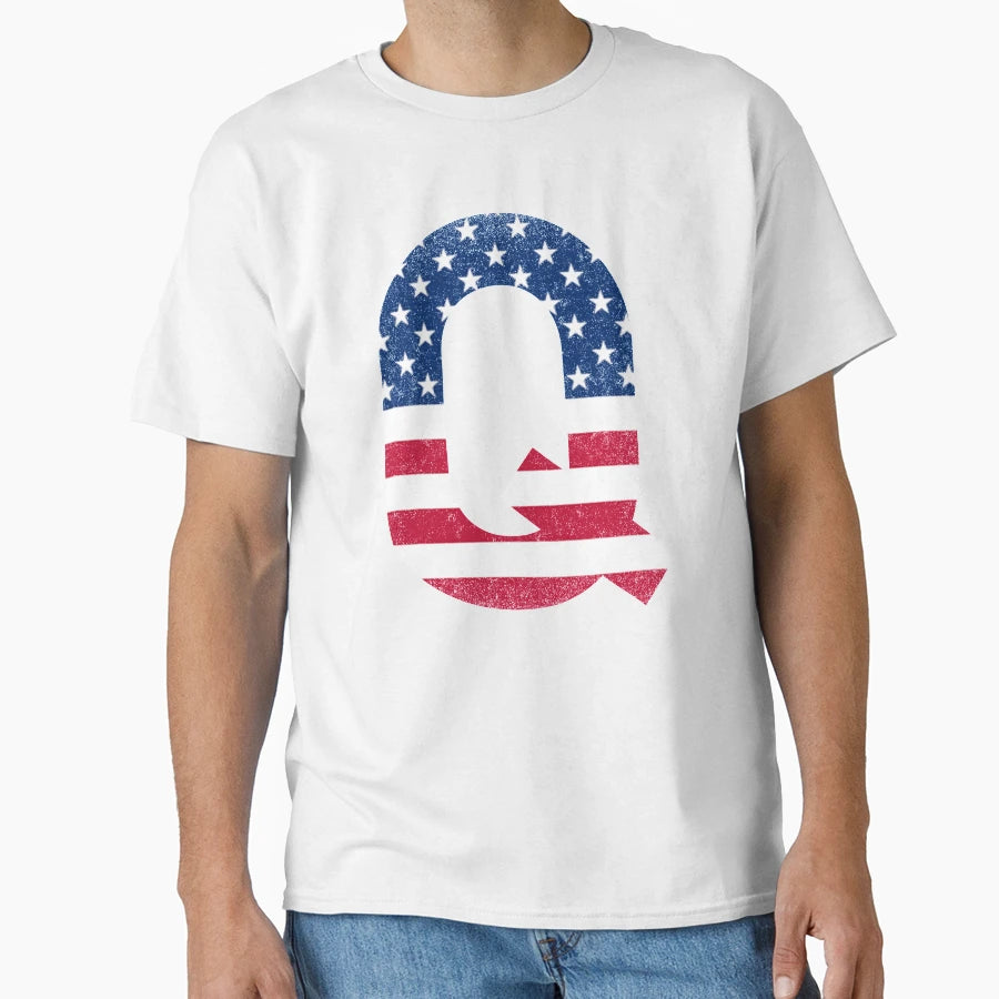 Letter Q Capital Alphabet American T-Shirt - Novelty Apparel for Adults - T-Shirt, Sweatshirt, Hoodie