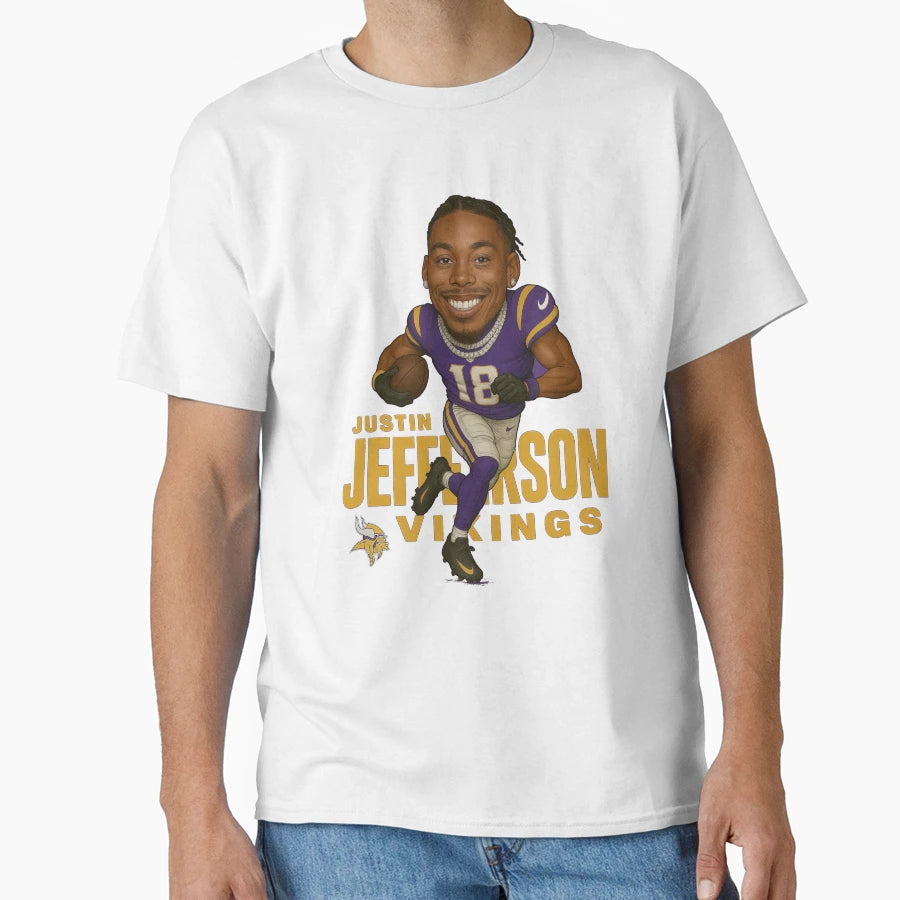 JJ Vikings 18 Caricature Art T-Shirt - Trendy Graphic Unisex - T-Shirt, Sweatshirt, Hoodie