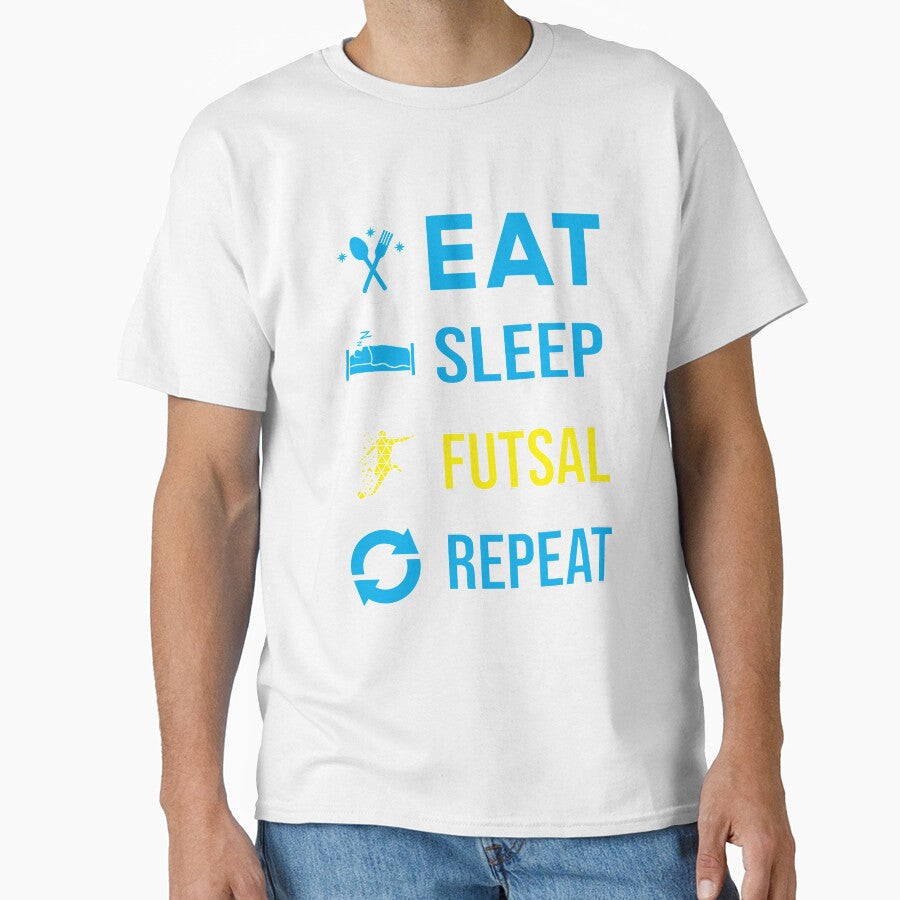 Eat Sleep Futsal Repeat by AMASOTGN - Adult & Kids T-Shirts, Sweatshirts & Hoodies apparel design preview 1