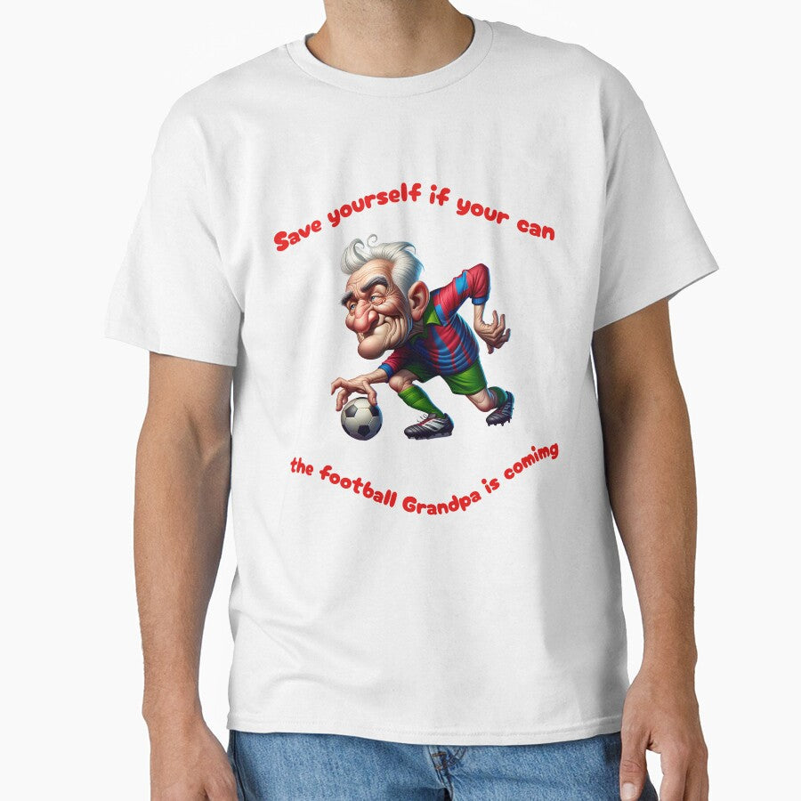 A grandpa plays football by HerbertFlenner - Adult & Kids T-Shirts, Sweatshirts & Hoodies apparel design preview 1
