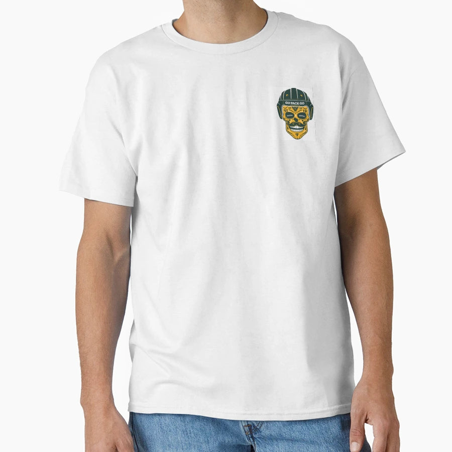 Go Pack Go Skull Cheese Head T-Shirt - Custom Art Print Unisex - T-Shirt, Sweatshirt, Hoodie
