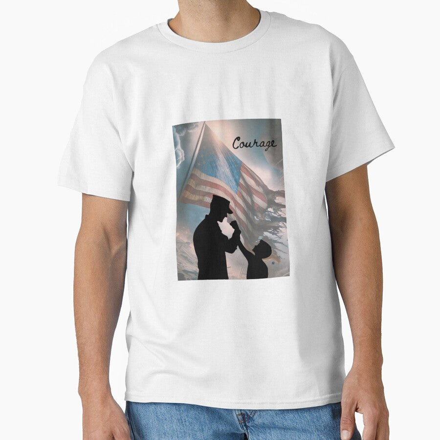 Father, Son, Flag: Battlefield Unity by ValorVerse - Adult & Kids T-Shirts, Sweatshirts & Hoodies apparel design preview 1