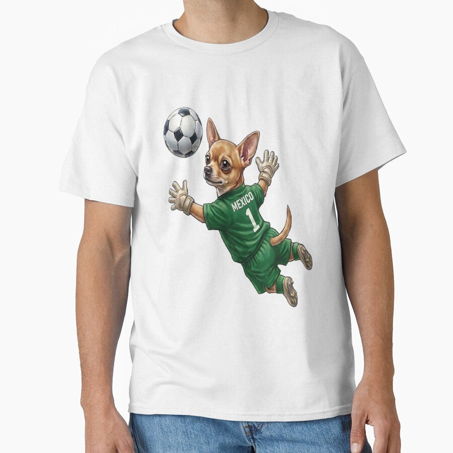Soccer Goalkeeper Chihuahua Mexico (Tan) by - Adult & Kids T-Shirts, Sweatshirts & Hoodies apparel design preview 1