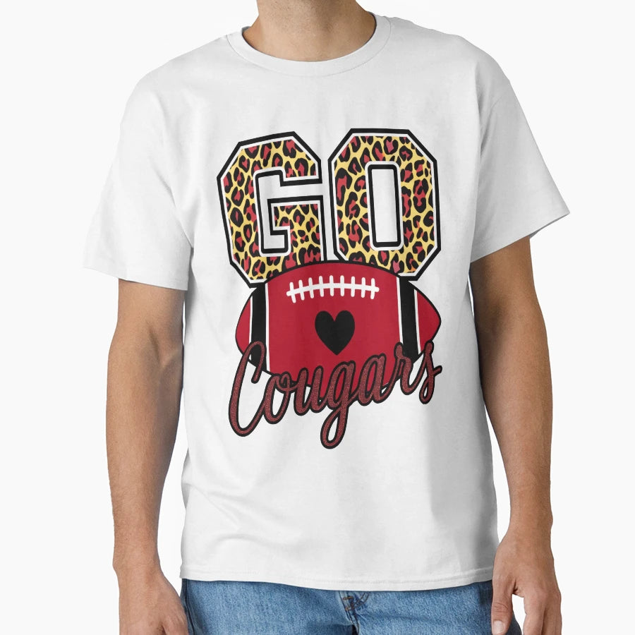 Go Cougars American Football Team T-Shirt - Fun Novelty Design Men Women - T-Shirt, Sweatshirt, Hoodie