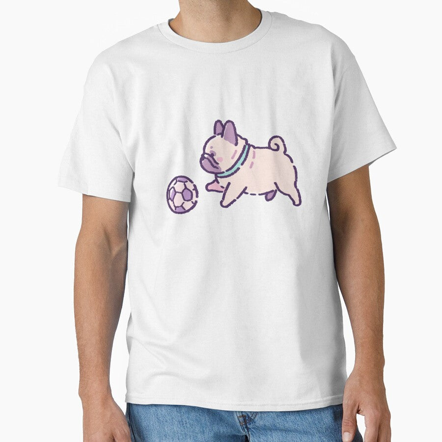 French Bulldog Soccer Football Illustration, Cute - Adult & Kids T-Shirts, Sweatshirts & Hoodies apparel design preview 1