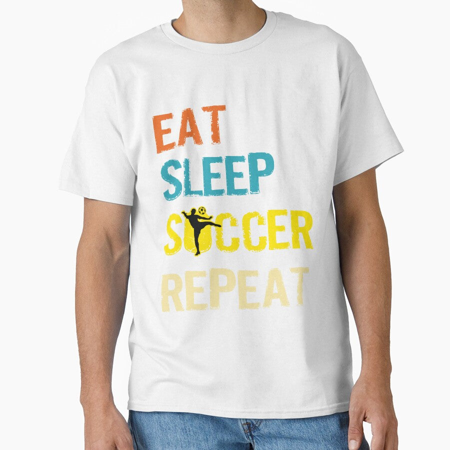 Eat Sleep Soccer Repeat football Sport For Men - Adult & Kids T-Shirts, Sweatshirts & Hoodies apparel design preview 1