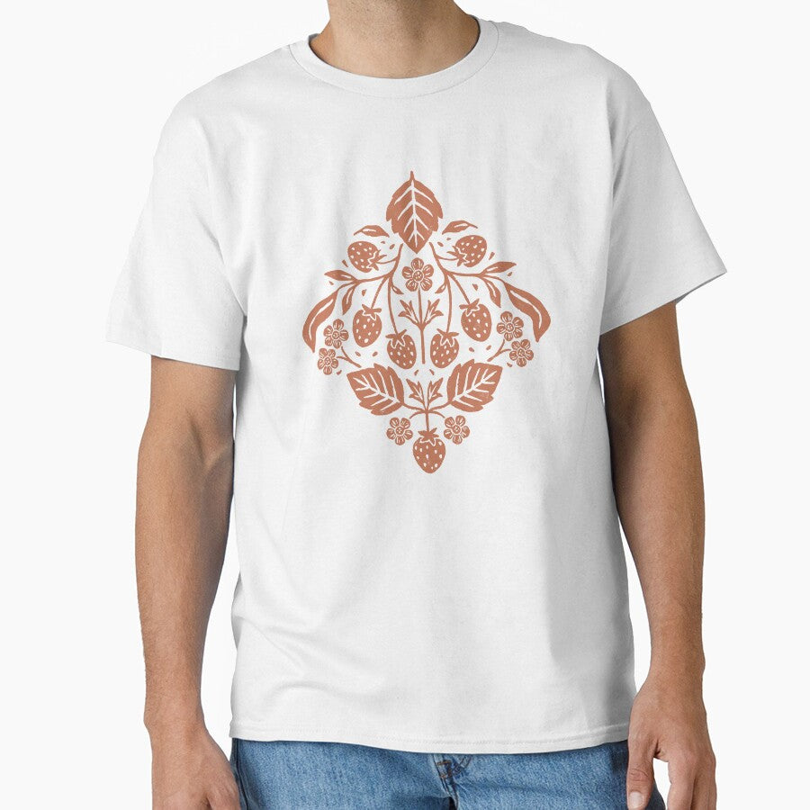 Block Print Strawberry Garden by ohjessmarie - Adult & Kids T-Shirts, Sweatshirts & Hoodies apparel design preview 1