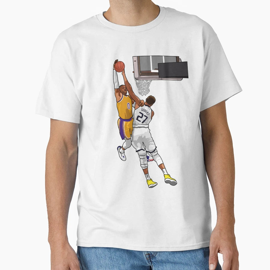 Russel Westbrook Dunk Over Gobert T-Shirt - Minimalist Print Unisex - T-Shirt, Sweatshirt, Hoodie