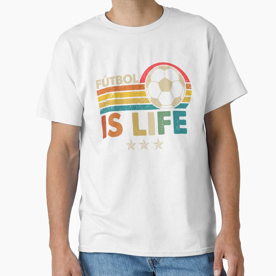 Futbol Is Life Football Lover Soccer Funny Vintage by - Adult & Kids T-Shirts, Sweatshirts & Hoodies apparel design preview 1