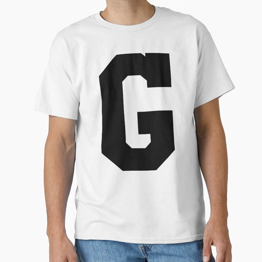 Alphabet Black G Sports Letter G T-Shirt - Fun Novelty Design for Adults - T-Shirt, Sweatshirt, Hoodie