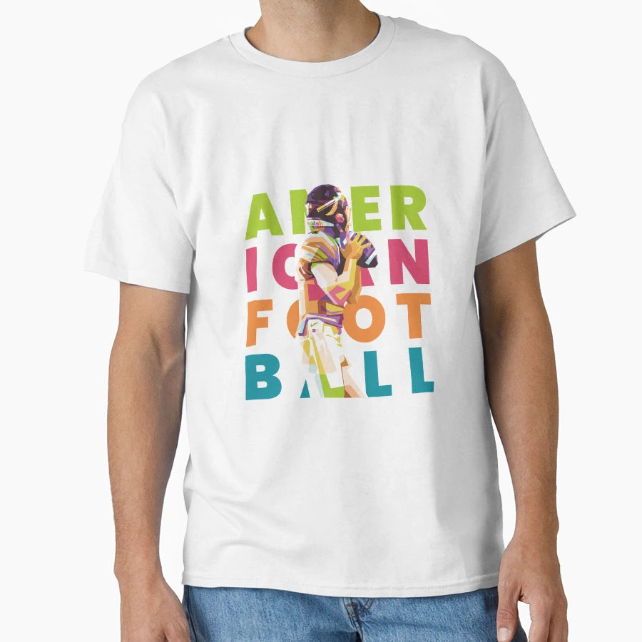 American Football Popart Portrait Wpap T-Shirt - Custom Art Print Men Women - T-Shirt, Sweatshirt, Hoodie