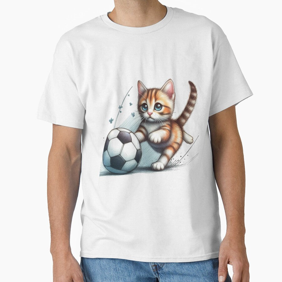 Football and Cat by VANWANSHOP - Adult & Kids T-Shirts, Sweatshirts & Hoodies apparel design preview 1